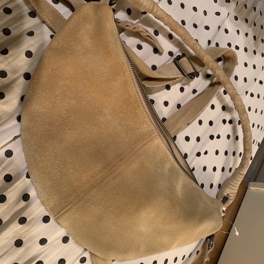 Free People Tan Suede Crossbody Bag Casual Chic